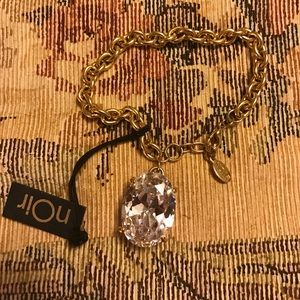 NOIR Large Crystal Bracelet, gold filled, NWT, sparkle galore!